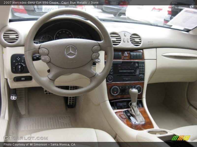 Capri Blue Metallic / Stone 2007 Mercedes-Benz CLK 350 Coupe