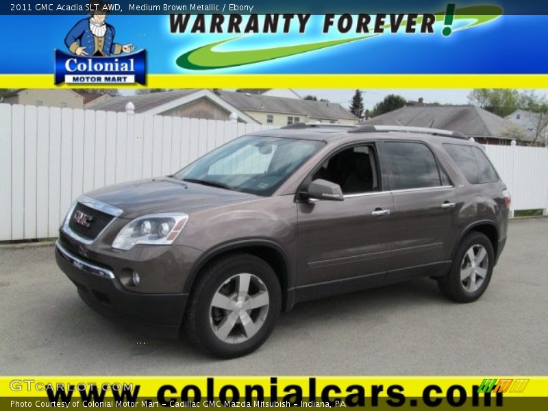 Medium Brown Metallic / Ebony 2011 GMC Acadia SLT AWD
