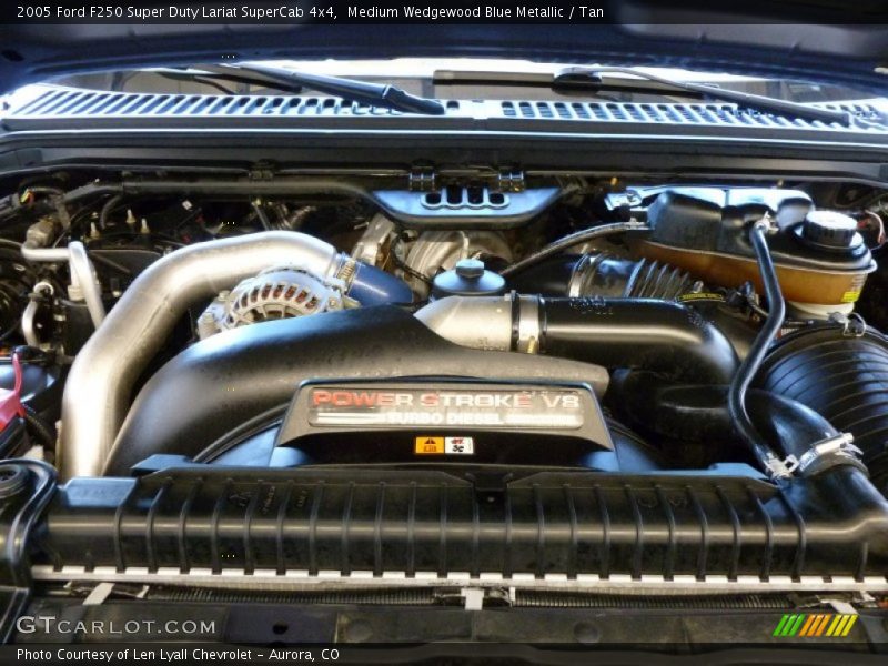 Medium Wedgewood Blue Metallic / Tan 2005 Ford F250 Super Duty Lariat SuperCab 4x4