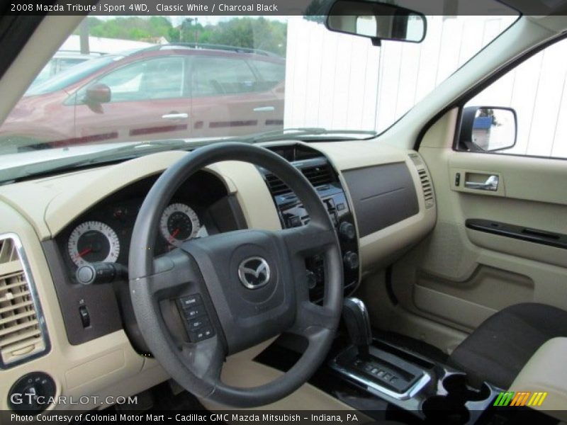 Classic White / Charcoal Black 2008 Mazda Tribute i Sport 4WD