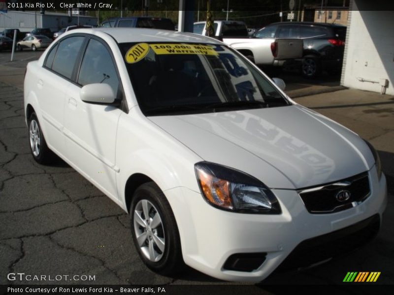 Clear White / Gray 2011 Kia Rio LX