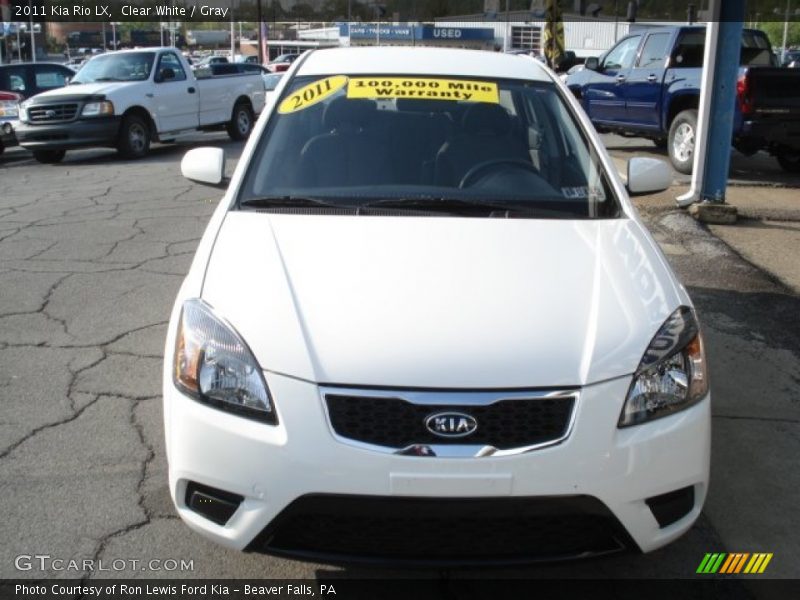 Clear White / Gray 2011 Kia Rio LX