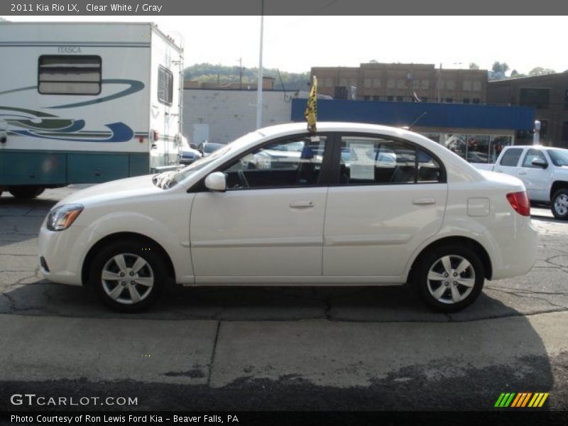 Clear White / Gray 2011 Kia Rio LX
