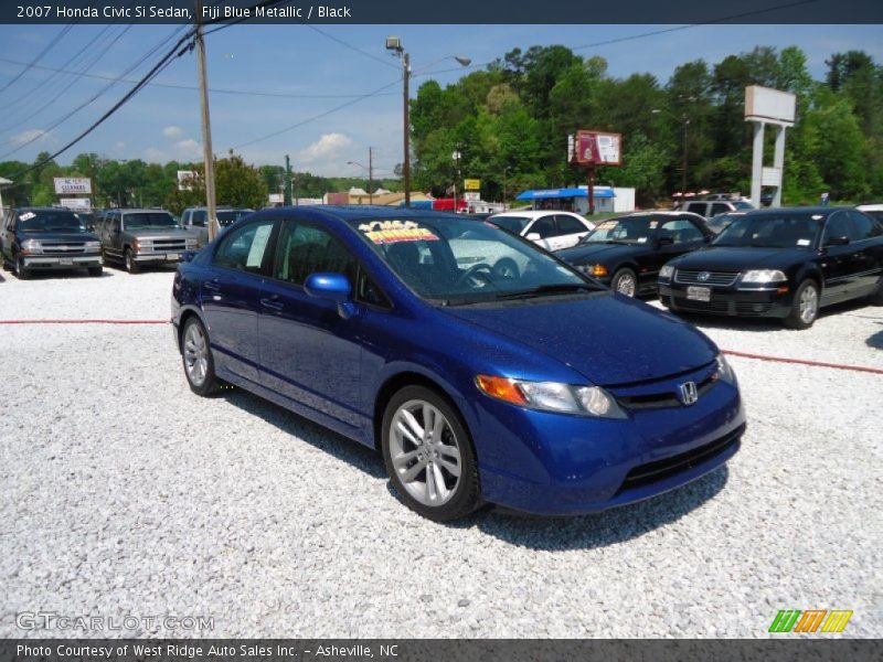 Fiji Blue Metallic / Black 2007 Honda Civic Si Sedan