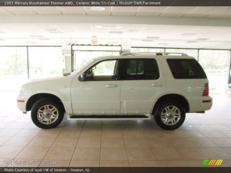 Ceramic White Tri-Coat / Medium Dark Parchment 2003 Mercury Mountaineer Premier AWD