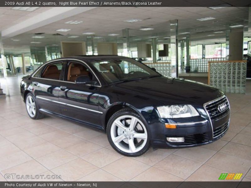Night Blue Pearl Effect / Amaretto/Black Valcona Leather 2009 Audi A8 L 4.2 quattro