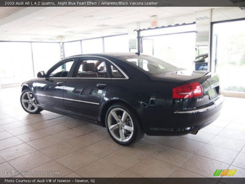Night Blue Pearl Effect / Amaretto/Black Valcona Leather 2009 Audi A8 L 4.2 quattro