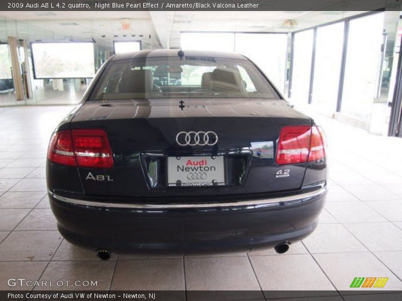 Night Blue Pearl Effect / Amaretto/Black Valcona Leather 2009 Audi A8 L 4.2 quattro