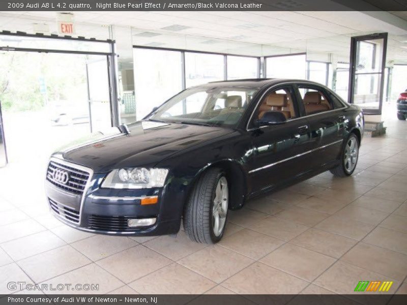 Night Blue Pearl Effect / Amaretto/Black Valcona Leather 2009 Audi A8 L 4.2 quattro