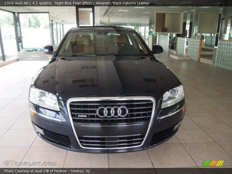 Night Blue Pearl Effect / Amaretto/Black Valcona Leather 2009 Audi A8 L 4.2 quattro