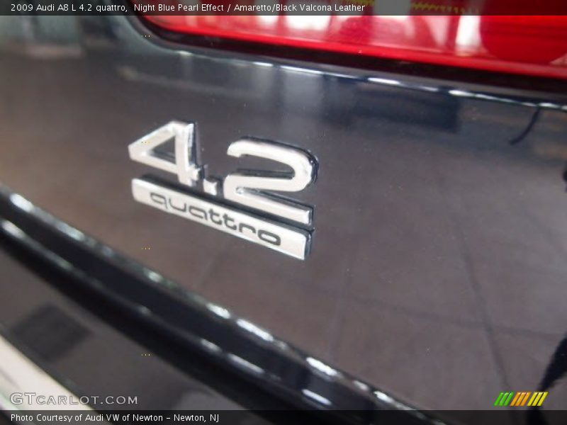 Night Blue Pearl Effect / Amaretto/Black Valcona Leather 2009 Audi A8 L 4.2 quattro