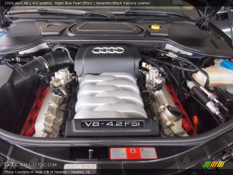 Night Blue Pearl Effect / Amaretto/Black Valcona Leather 2009 Audi A8 L 4.2 quattro