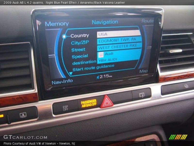 Night Blue Pearl Effect / Amaretto/Black Valcona Leather 2009 Audi A8 L 4.2 quattro