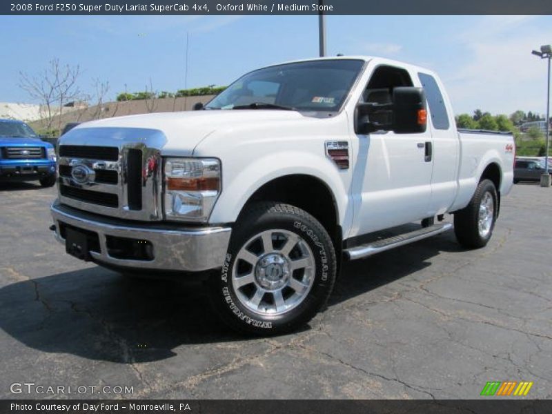 Oxford White / Medium Stone 2008 Ford F250 Super Duty Lariat SuperCab 4x4