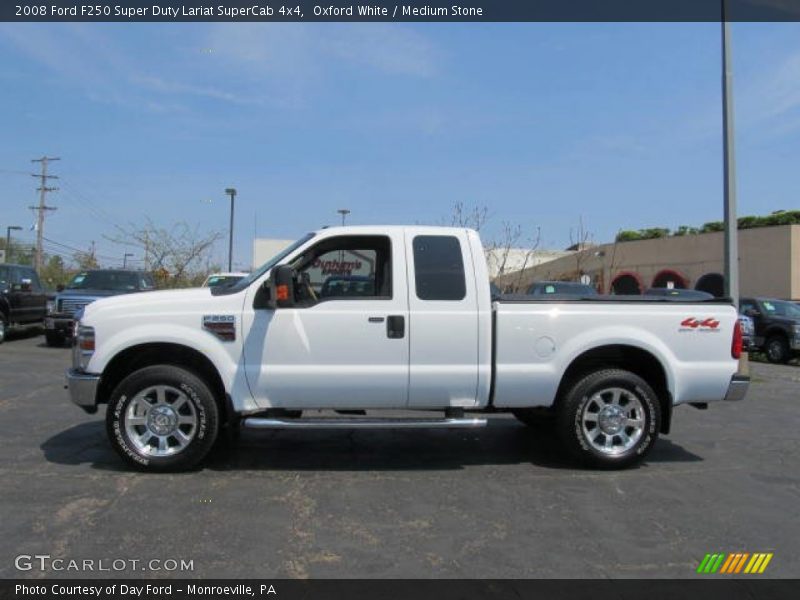 Oxford White / Medium Stone 2008 Ford F250 Super Duty Lariat SuperCab 4x4
