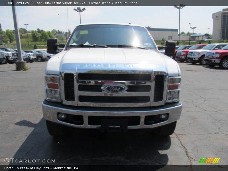 Oxford White / Medium Stone 2008 Ford F250 Super Duty Lariat SuperCab 4x4