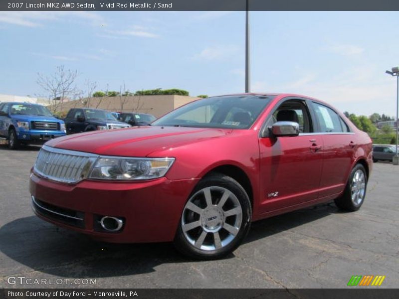 Vivid Red Metallic / Sand 2007 Lincoln MKZ AWD Sedan