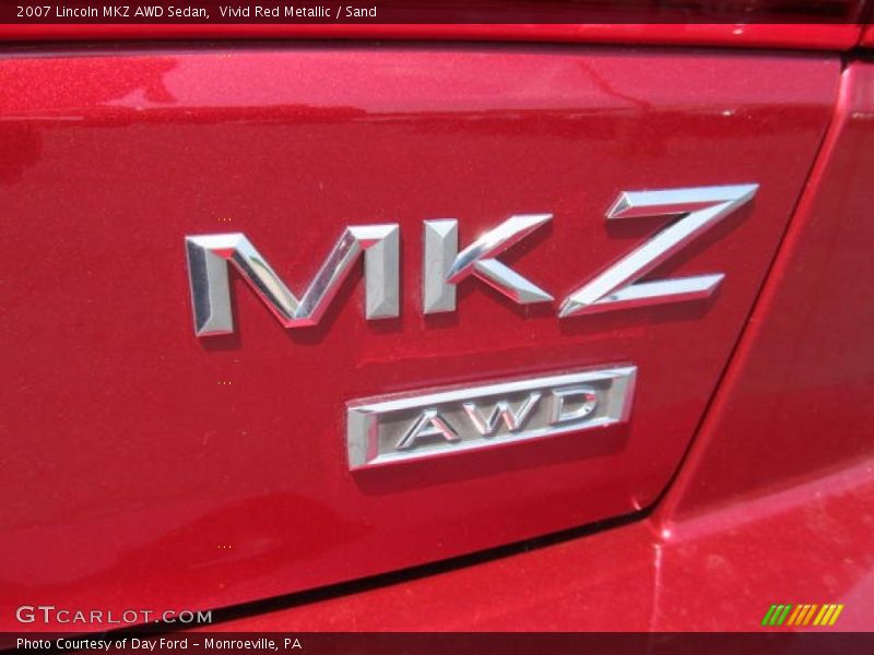 Vivid Red Metallic / Sand 2007 Lincoln MKZ AWD Sedan