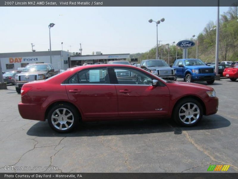 Vivid Red Metallic / Sand 2007 Lincoln MKZ AWD Sedan