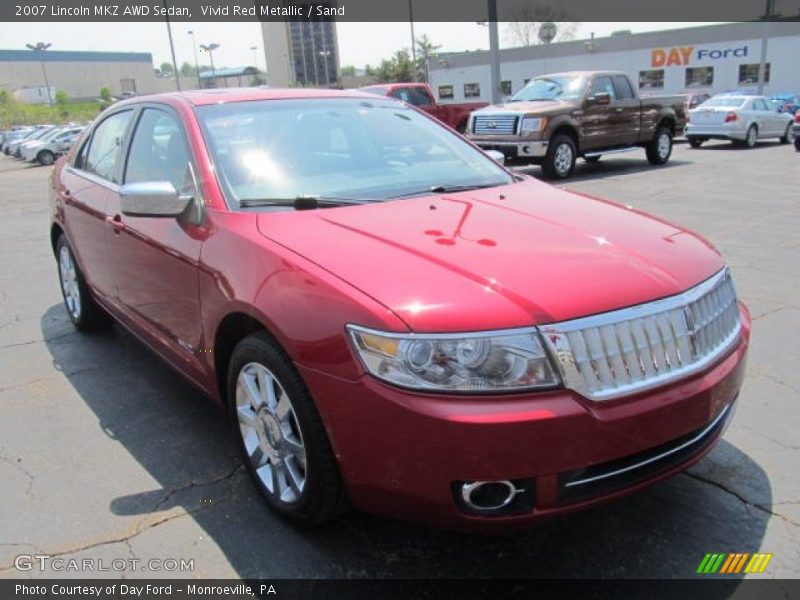 Vivid Red Metallic / Sand 2007 Lincoln MKZ AWD Sedan