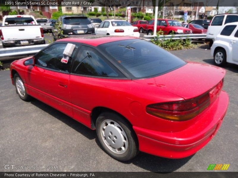 Bright Red / Gray 1991 Saturn S Series SC Coupe