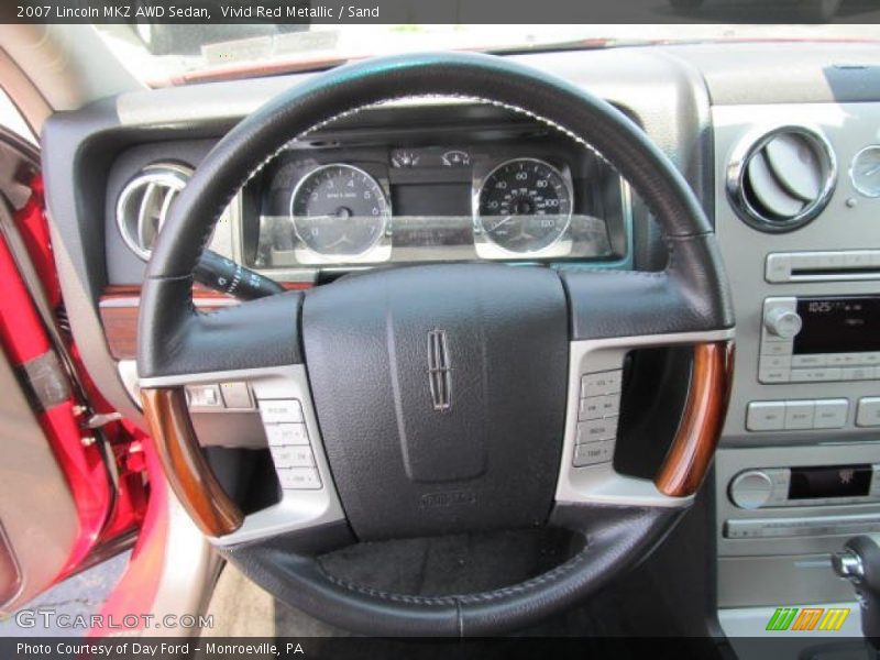 Vivid Red Metallic / Sand 2007 Lincoln MKZ AWD Sedan