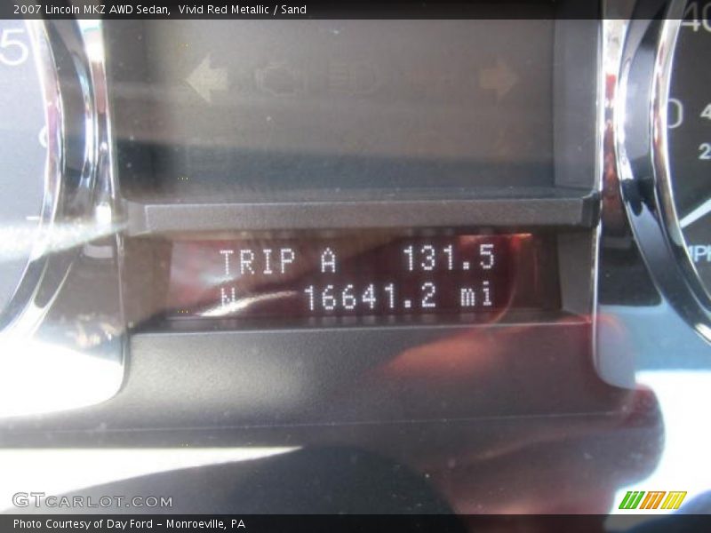 Vivid Red Metallic / Sand 2007 Lincoln MKZ AWD Sedan