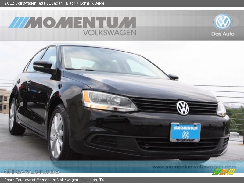 Black / Cornsilk Beige 2012 Volkswagen Jetta SE Sedan