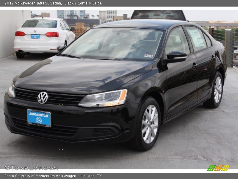 Black / Cornsilk Beige 2012 Volkswagen Jetta SE Sedan