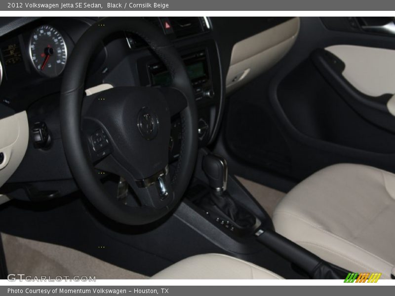 Black / Cornsilk Beige 2012 Volkswagen Jetta SE Sedan