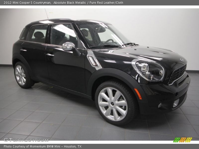 Absolute Black Metallic / Pure Red Leather/Cloth 2012 Mini Cooper S Countryman
