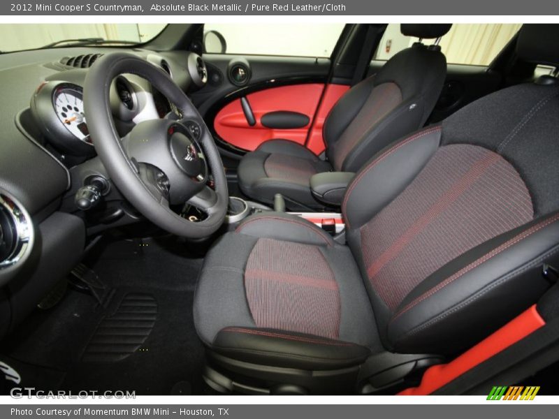 Absolute Black Metallic / Pure Red Leather/Cloth 2012 Mini Cooper S Countryman