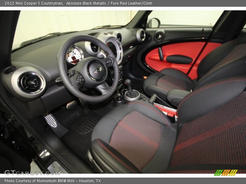 Absolute Black Metallic / Pure Red Leather/Cloth 2012 Mini Cooper S Countryman