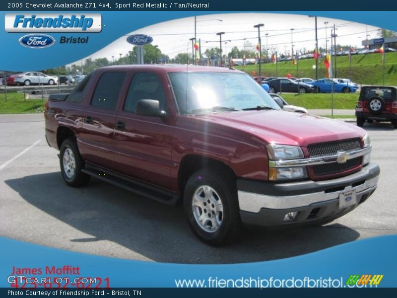 Sport Red Metallic / Tan/Neutral 2005 Chevrolet Avalanche Z71 4x4