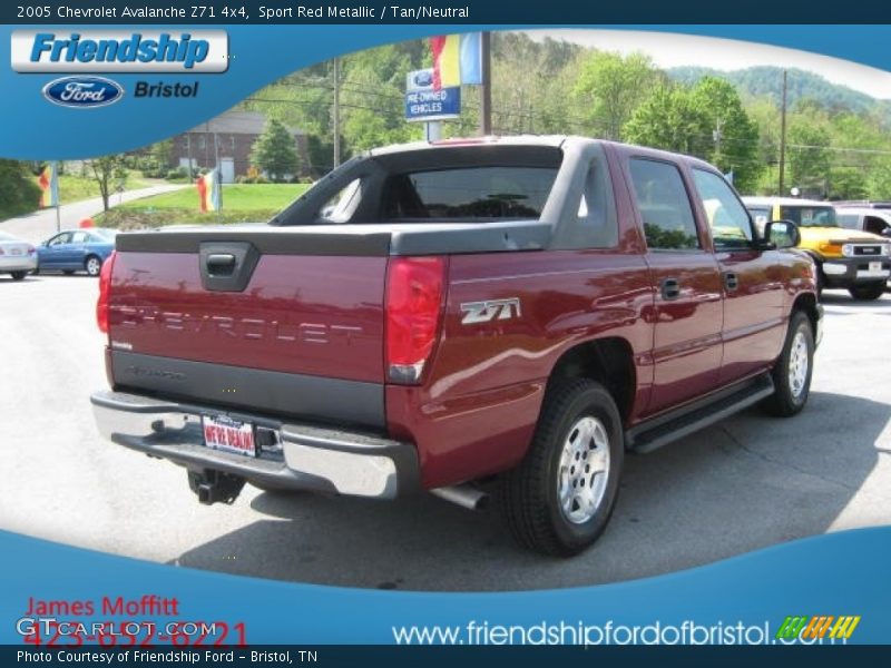 Sport Red Metallic / Tan/Neutral 2005 Chevrolet Avalanche Z71 4x4
