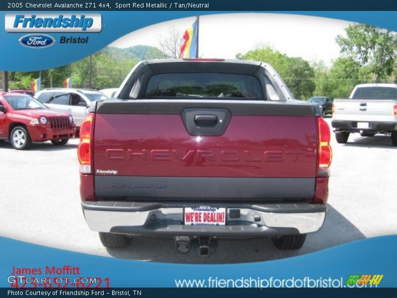 Sport Red Metallic / Tan/Neutral 2005 Chevrolet Avalanche Z71 4x4