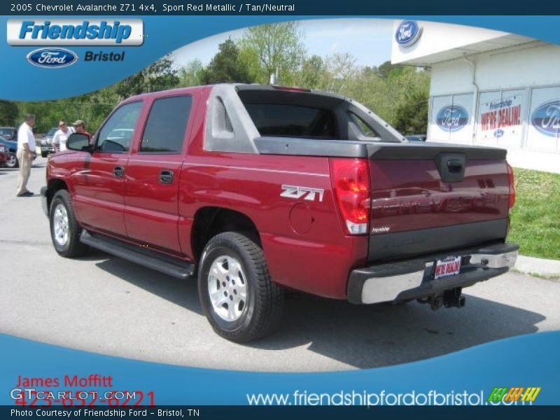 Sport Red Metallic / Tan/Neutral 2005 Chevrolet Avalanche Z71 4x4