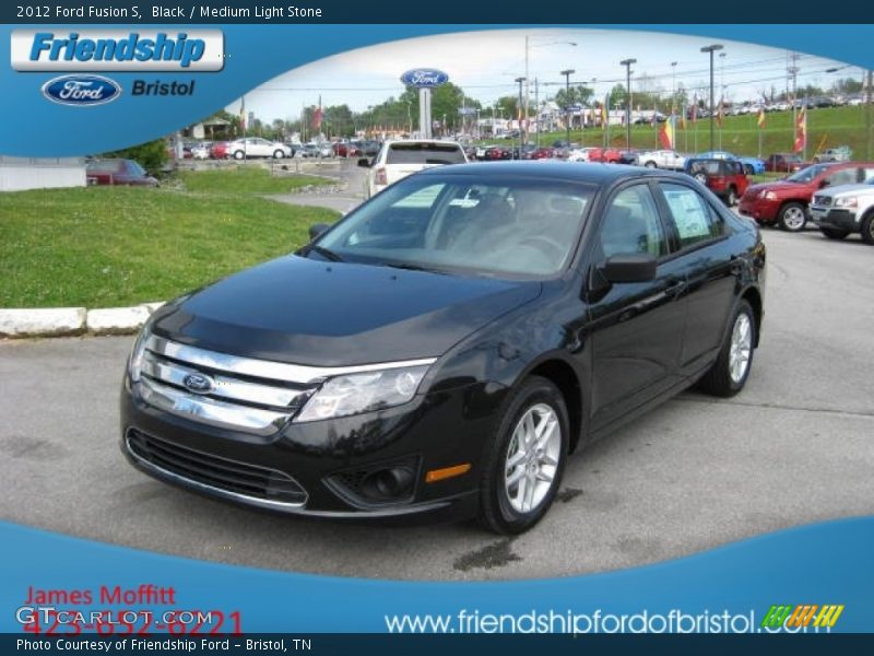 Black / Medium Light Stone 2012 Ford Fusion S
