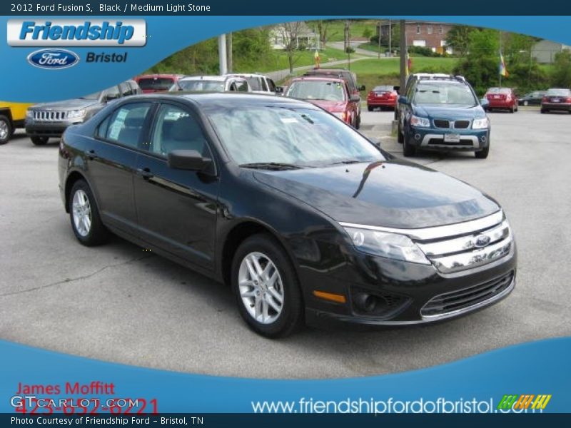 Black / Medium Light Stone 2012 Ford Fusion S