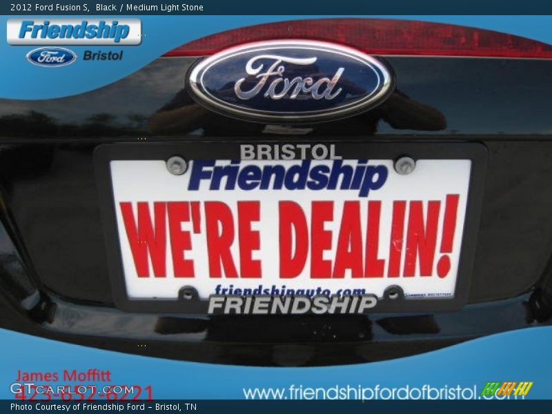 Black / Medium Light Stone 2012 Ford Fusion S