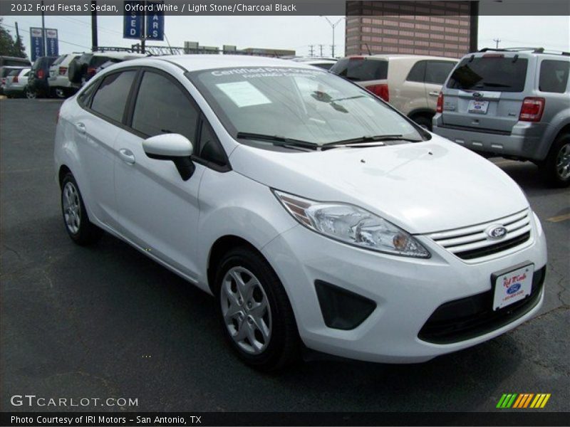 Oxford White / Light Stone/Charcoal Black 2012 Ford Fiesta S Sedan