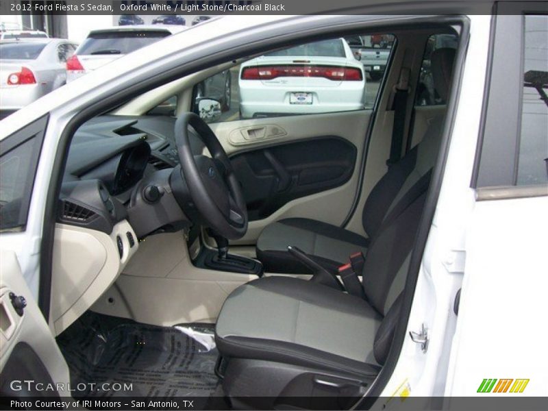Oxford White / Light Stone/Charcoal Black 2012 Ford Fiesta S Sedan