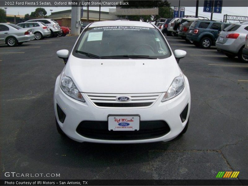 Oxford White / Light Stone/Charcoal Black 2012 Ford Fiesta S Sedan