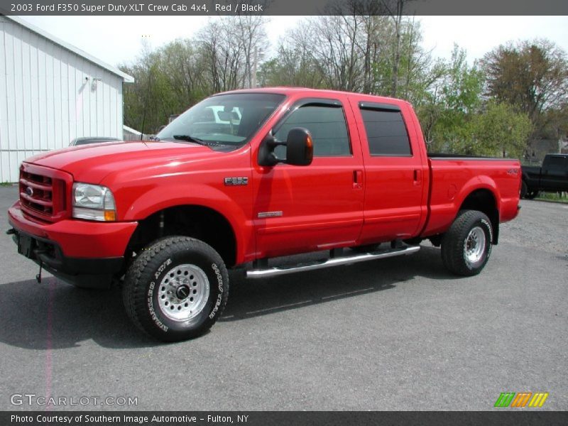 Red / Black 2003 Ford F350 Super Duty XLT Crew Cab 4x4