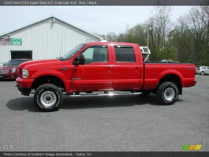 Red / Black 2003 Ford F350 Super Duty XLT Crew Cab 4x4