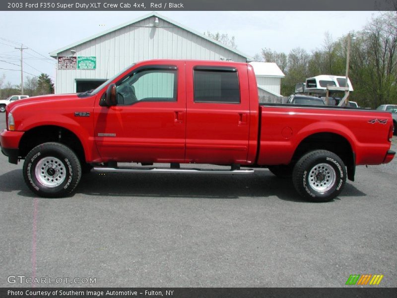 Red / Black 2003 Ford F350 Super Duty XLT Crew Cab 4x4