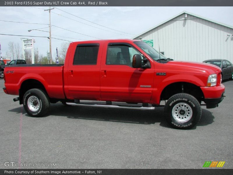 Red / Black 2003 Ford F350 Super Duty XLT Crew Cab 4x4