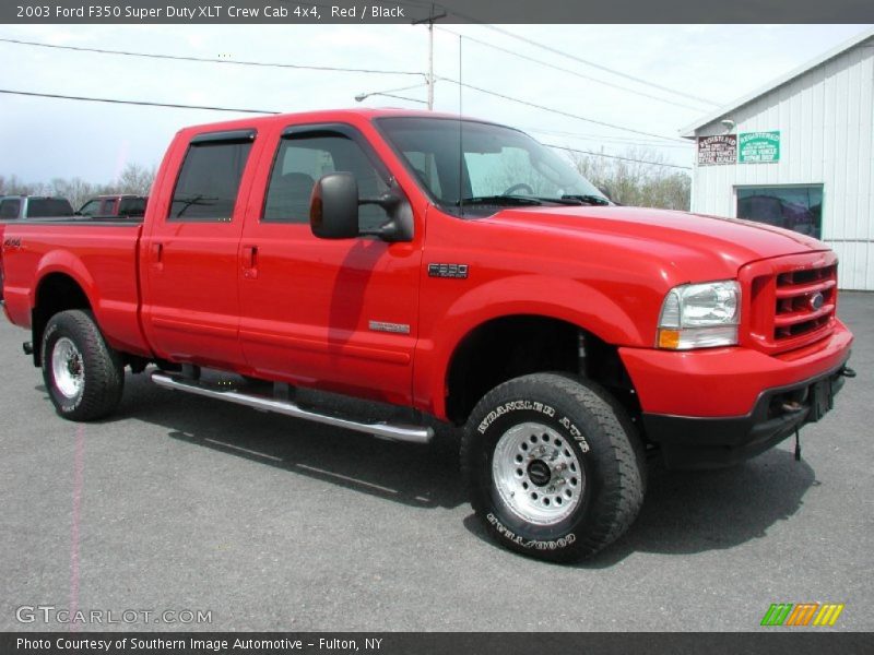 Red / Black 2003 Ford F350 Super Duty XLT Crew Cab 4x4