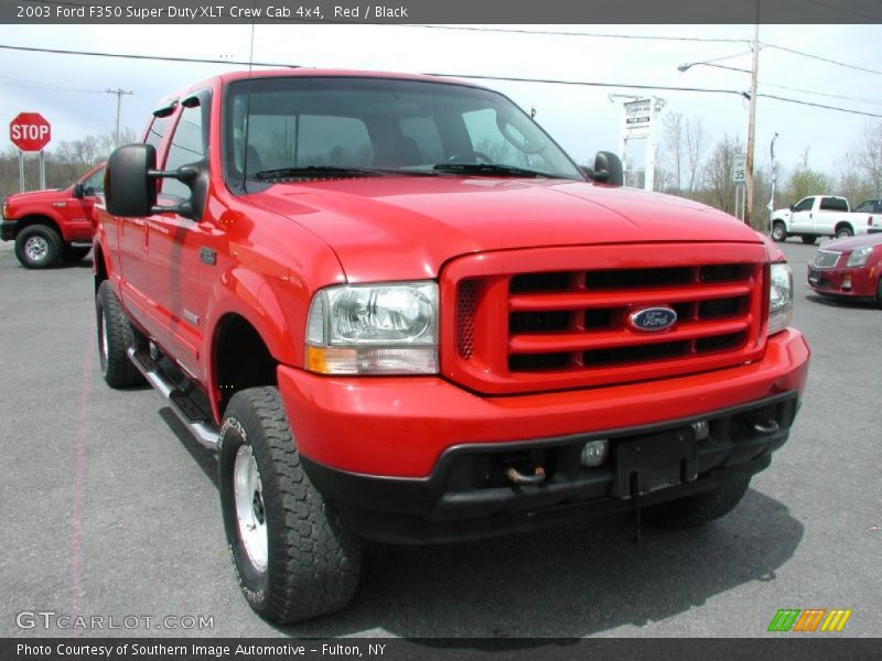 Red / Black 2003 Ford F350 Super Duty XLT Crew Cab 4x4