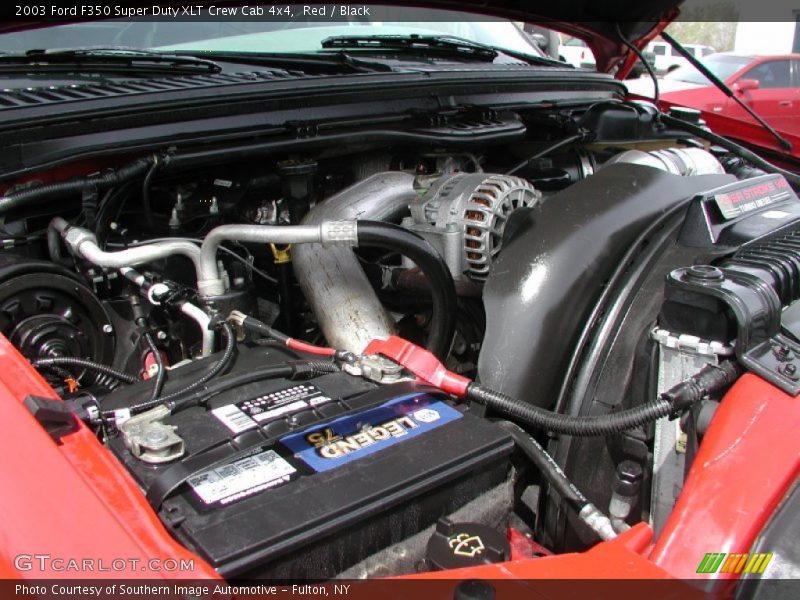Red / Black 2003 Ford F350 Super Duty XLT Crew Cab 4x4